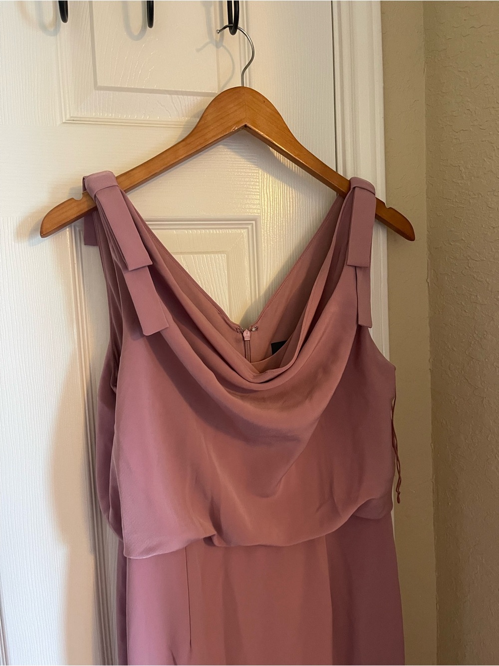 Adrianna Papell Dusty Rose One-Shoulder Cowl Neck Dress